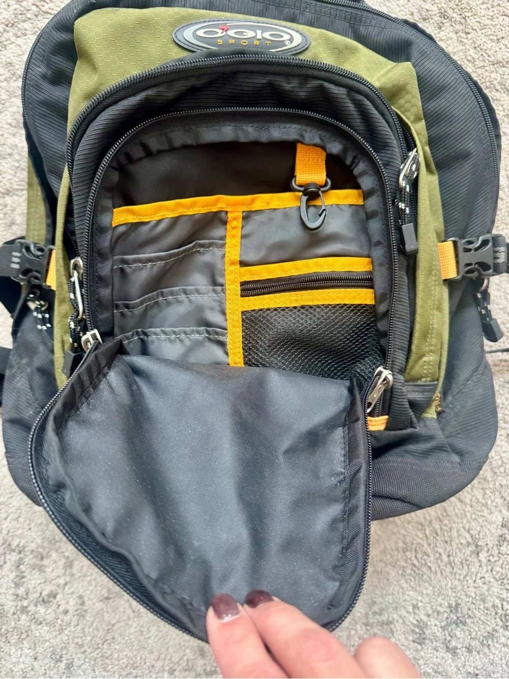 OGIO Sport Olive Green Black Laptop Backpack Travel School